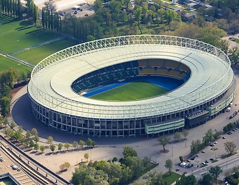 Luftaufnahme des Ernst Happel-Stadions im Prater