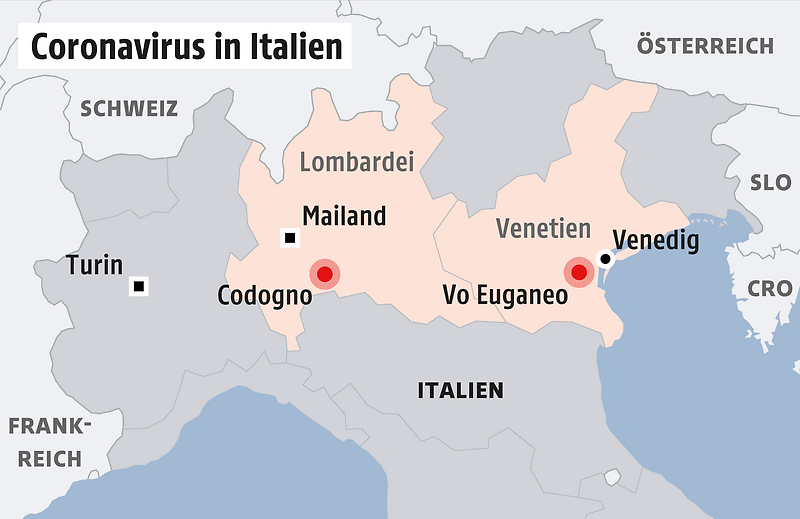 Corona Gebiete Italien Karte