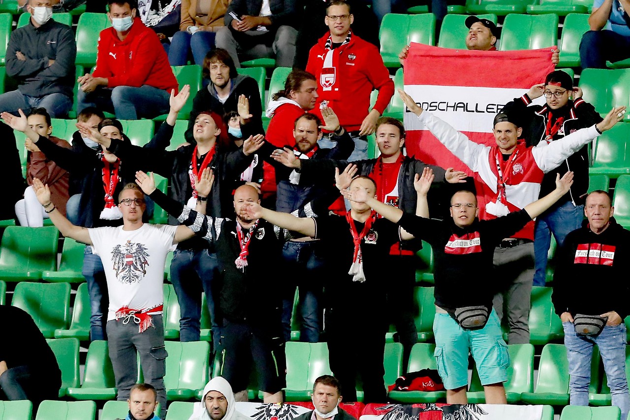 Cheering Austrian fans