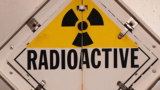 A radioactivity warning sign