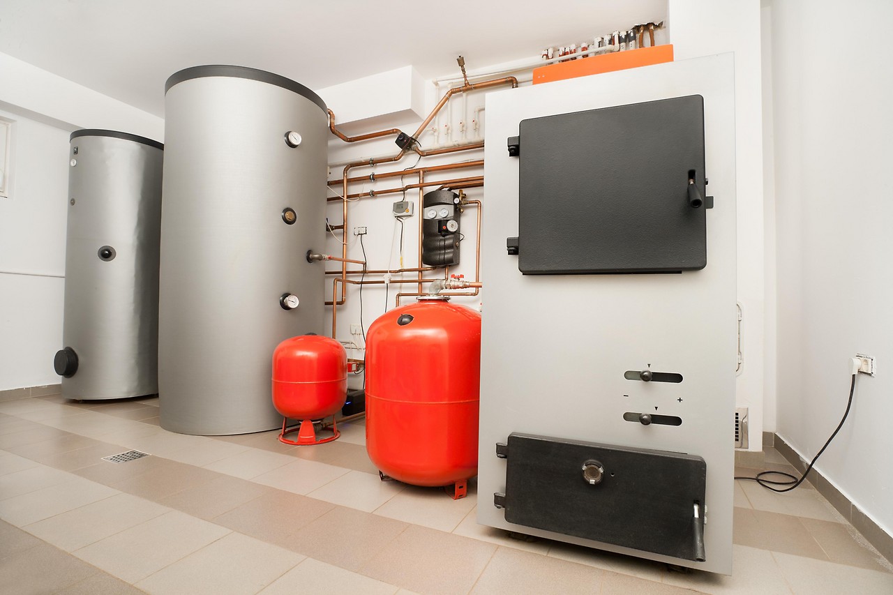 Heating system in a house basement