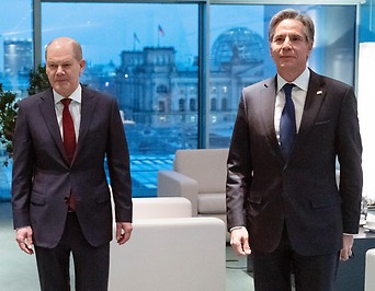 Der deutsche Kanzler Olaf Scholz und US-Außenminister Antony Blinken