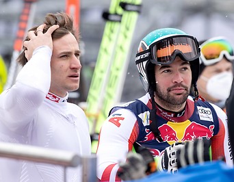 Skifahrer Matthias Mayer und Vincent Kriechmayr (AUT)