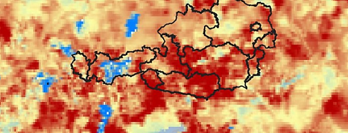 Karte zeigt Bodenfeuchtigkeit