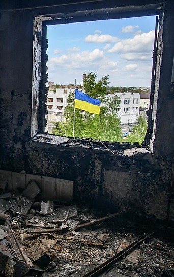 Zerstörte Wohnung in Kiew