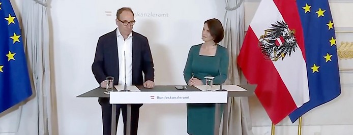 Verfassungsministerin Karoline Edtstadler und Gesundheitsminister Johannes Rauch
