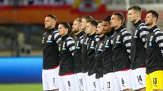 Austria national football team standing straight