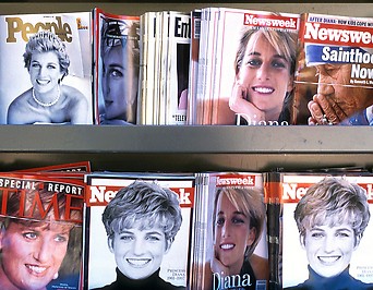 Magazine mit Prinzessin Diana am Cover