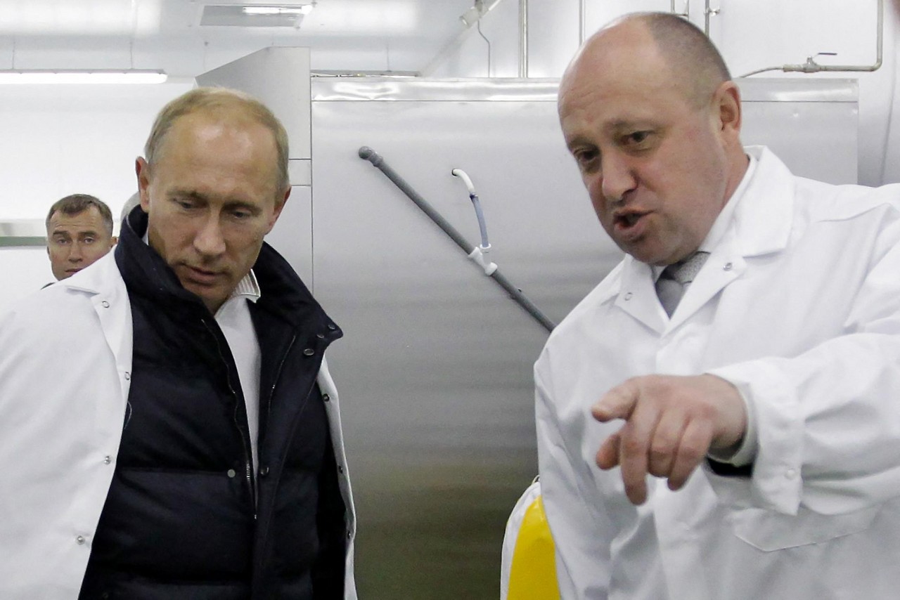 El empresario Yevgeny Prigozhin y el presidente de Rusia Vladimir Putin