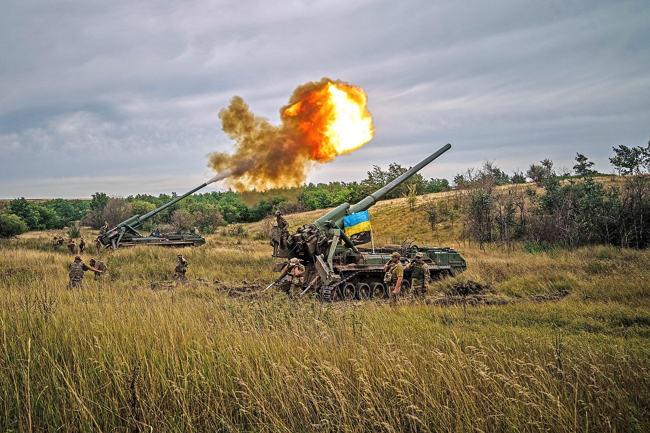 Fuego de artillería ucraniano