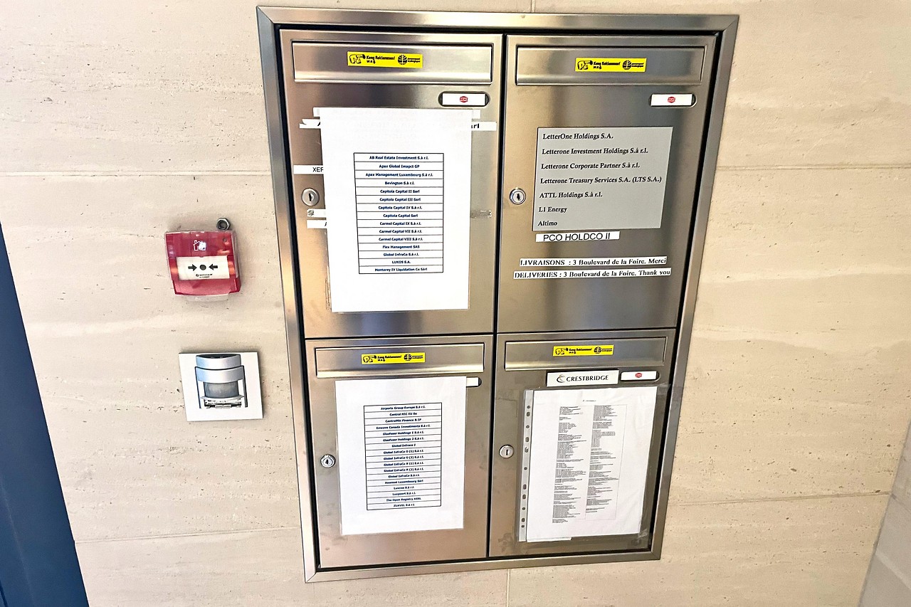 Mailboxes in a letterbox company building in Luxembourg