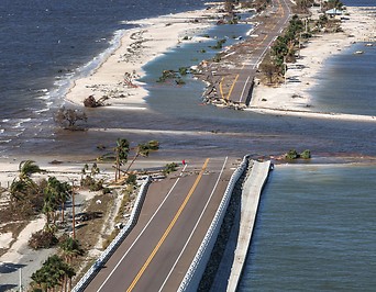 Zerstörte Straße nach Hurrican Ian in Florida