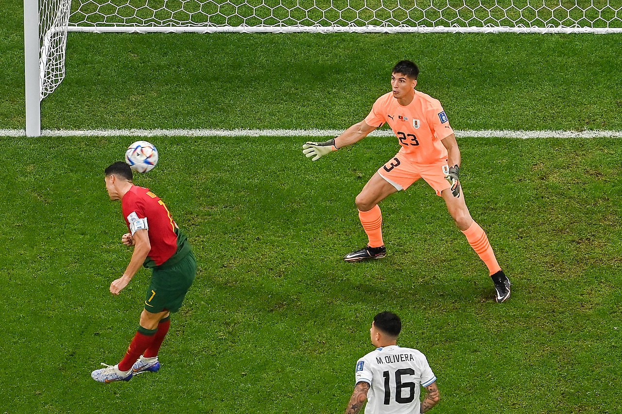 Cristiano Ronaldo in action before beating Uruguay 1-0