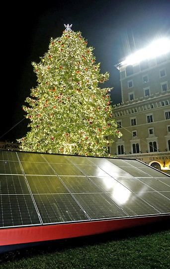 Weihnachtsbaum auf der Piazza Venezia im Rom