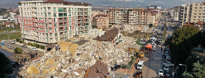 Zerstörung nach Erdbeben in Hatay, Türkei
