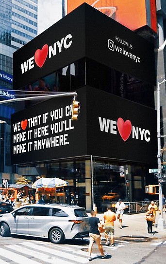 Visualisierung zeigt „We love NYC“-Logo