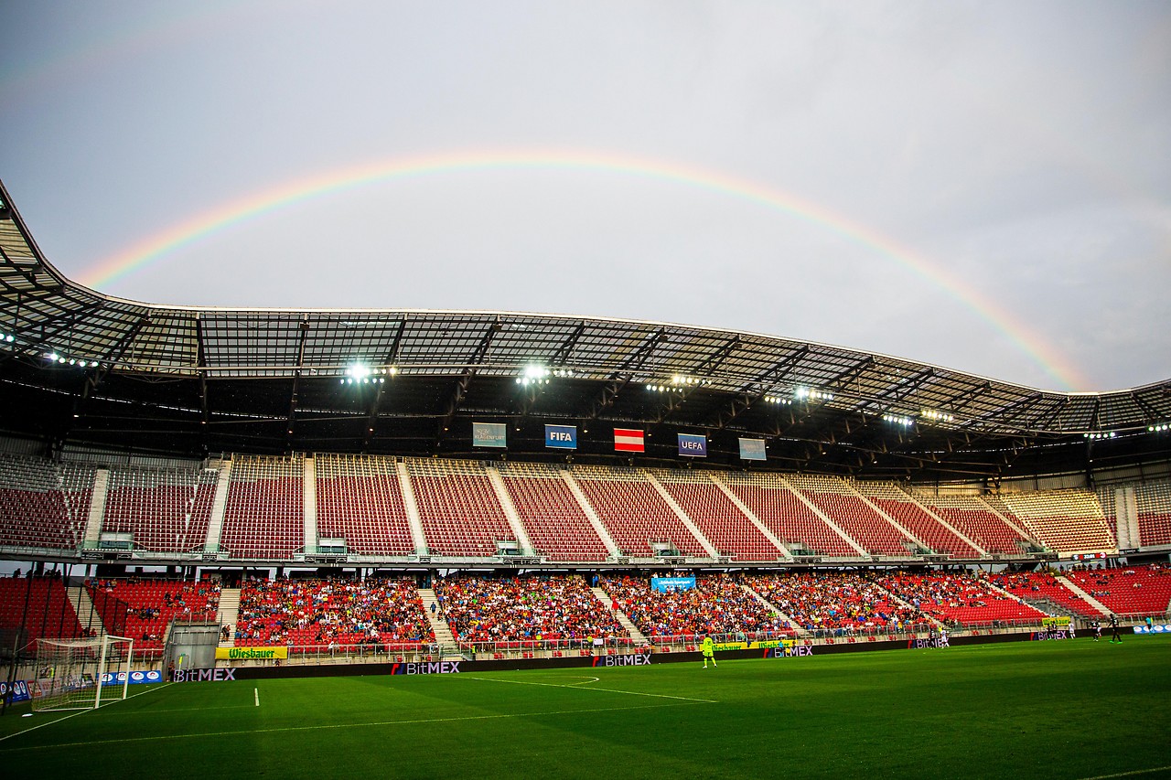 Rainbow over the Wörthersee Stadium
