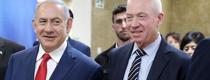 Israels Premier Benjamin Netanyahu und Verteidigungsminister Yoav Galant