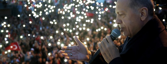 Türkische Präsident Recep Tayyip Erdogan spricht zu seinen Anhängern