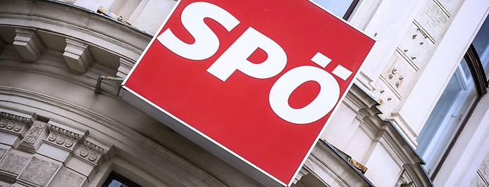 SPÖ-Logo auf Parteizentrale