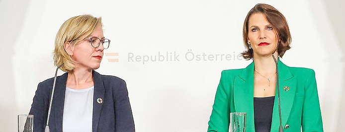 Infrastrukturministerin Leonore Gewessler (Grüne) und Verfassungsministerin Karoline Edtstadler (ÖVP)