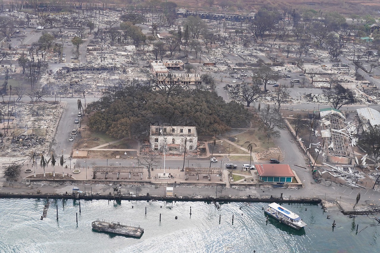 Buildings destroyed by fire in Hawaii