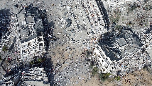 Ruined buildings in Gaza