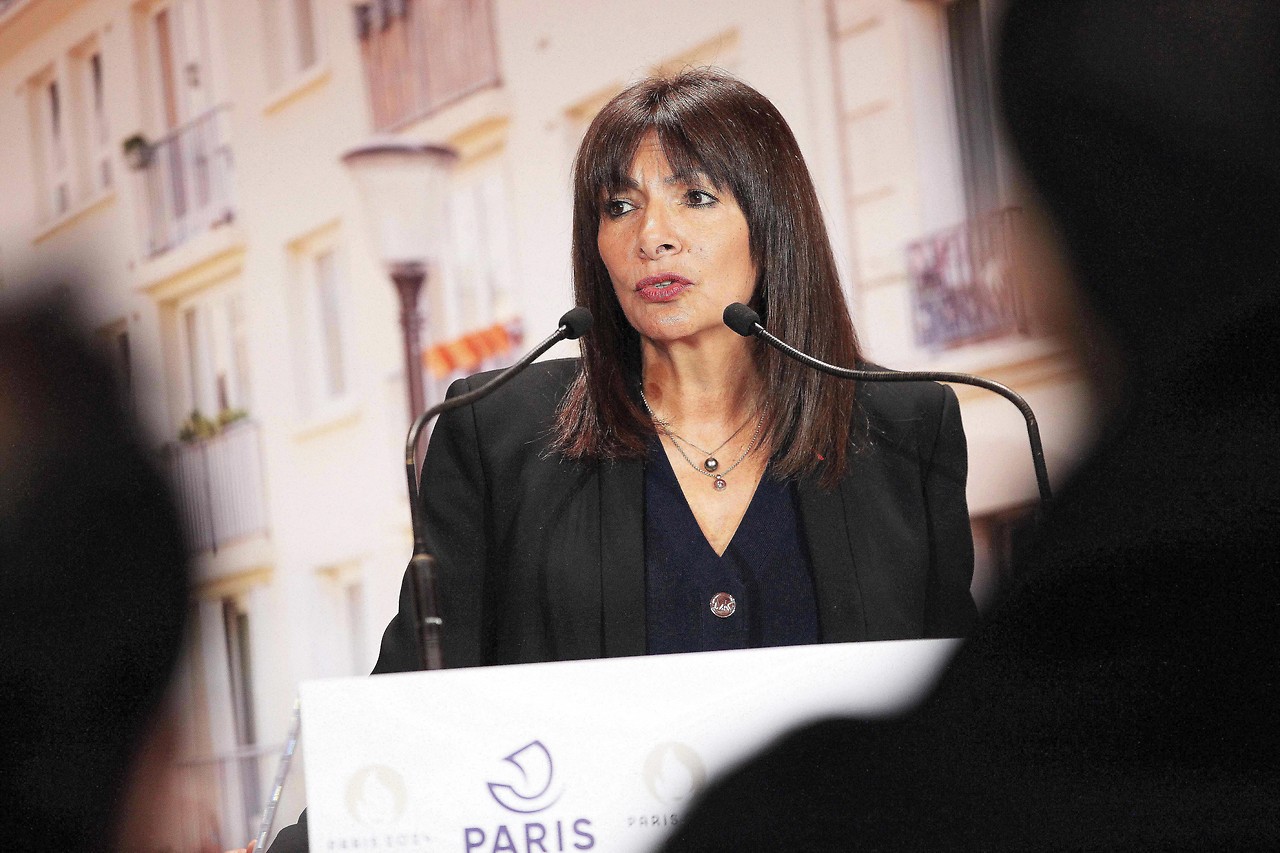 Anne Hidalgo during a press conference