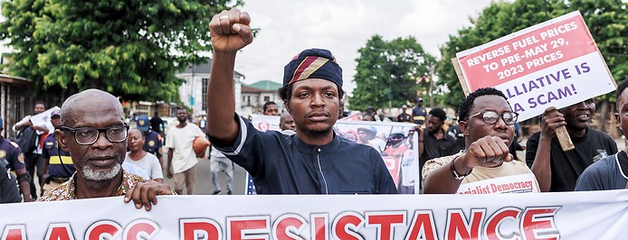 Demonstranten in Lagos, Nigerien