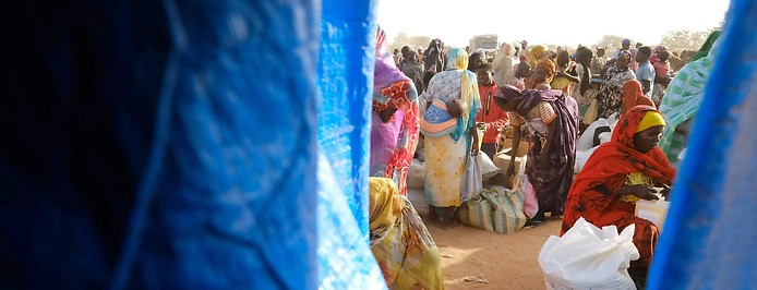 Sudanesische Flüchtlinge in einem Camp im Tschad