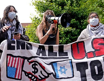 Studenten protestieren auf der George Washington University in Washington
