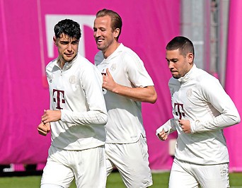 Bayern-Spieler während eines Trainings