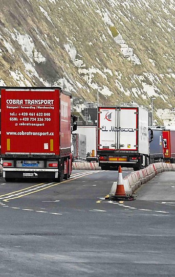 Grenzposten in Dover für Lkws