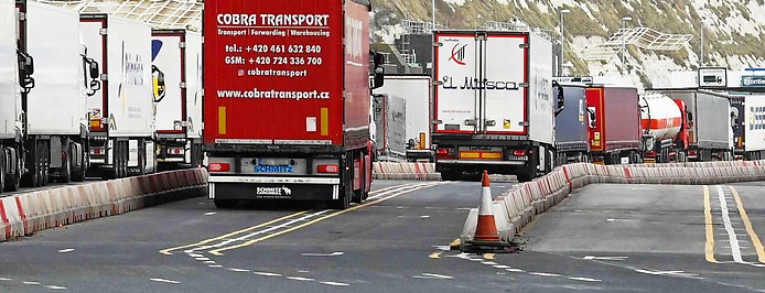 Grenzposten in Dover für Lkws